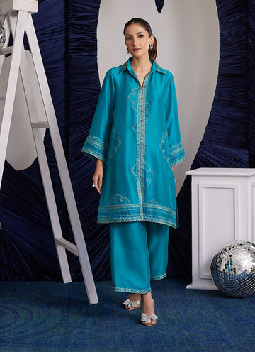 Clemmie Aqua Shirt - Luna Eid Edit by Farah Talib Aziz