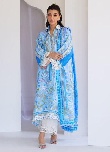 Zadie Blue Shirt And Dupatta - Tara Eid Luxe 25 by Farah Talib Aziz