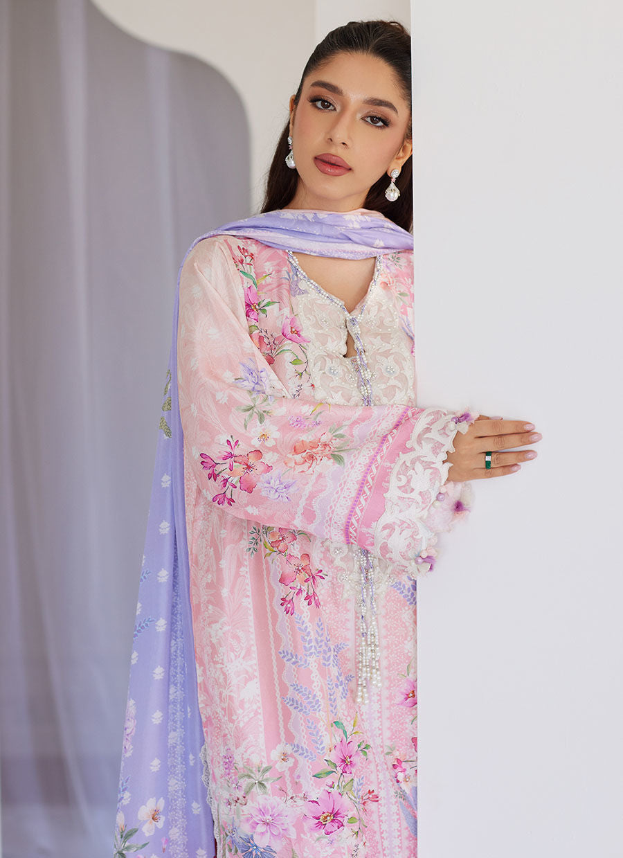 Oddie Pink Shirt And Dupatta - Tara Eid Luxe 25 by Farah Talib Aziz
