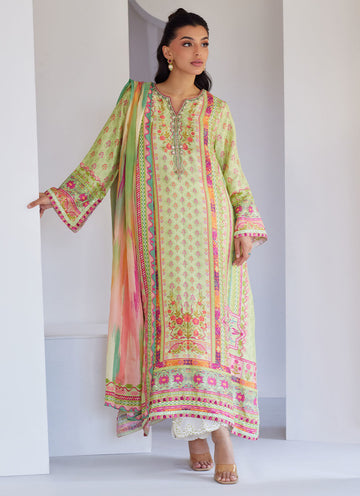 Vesper Kiwi Shirt And Dupatta - Tara Eid Luxe 25 by Farah Talib Aziz