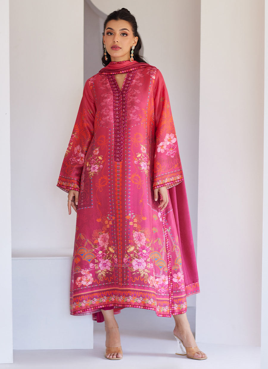 Alira Crimson Shirt And Dupatta - Tara Eid Luxe 25 by Farah Talib Aziz