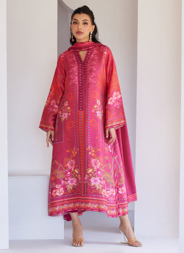 Alira Crimson Shirt And Dupatta - Tara Eid Luxe 25 by Farah Talib Aziz