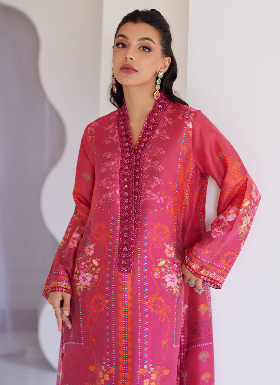 Alira Crimson Shirt And Dupatta - Tara Eid Luxe 25 by Farah Talib Aziz