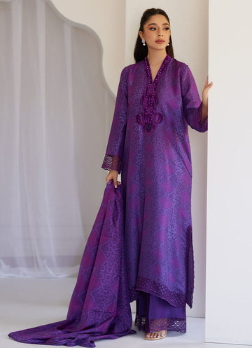 Amity Purple Shirt And Dupatta - Tara Eid Luxe 25 by Farah Talib Aziz