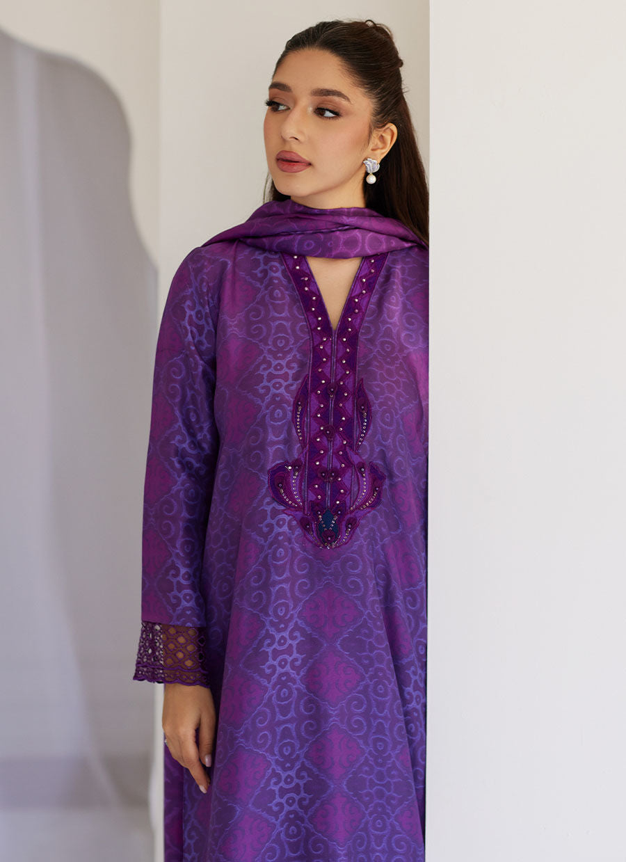Amity Purple Shirt And Dupatta - Tara Eid Luxe 25 by Farah Talib Aziz
