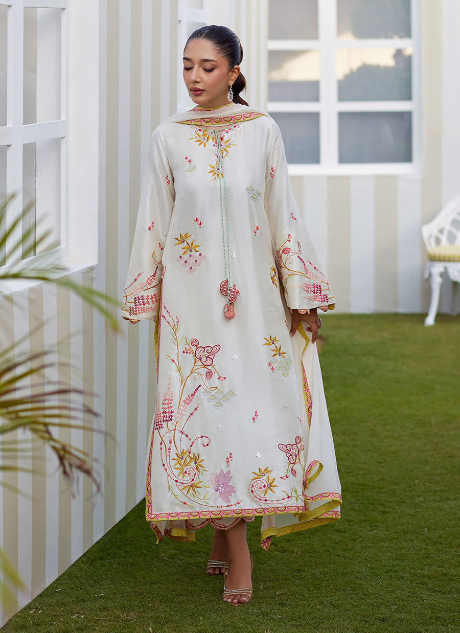 Mireza Ivory Shirt and Dupatta - Tara Eid Luxe II by Farah Talib Aziz