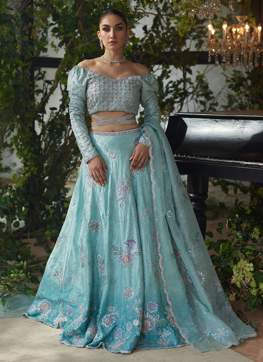 Mirabelle Aqua Lehnga Choli - Eira Ethereal Couture by Farah Talib Aziz