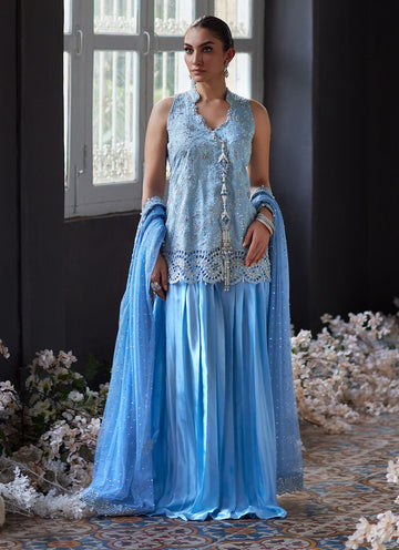 Irsah Sky Blue Ensemble - Eira Ethereal Couture by Farah Talib Aziz