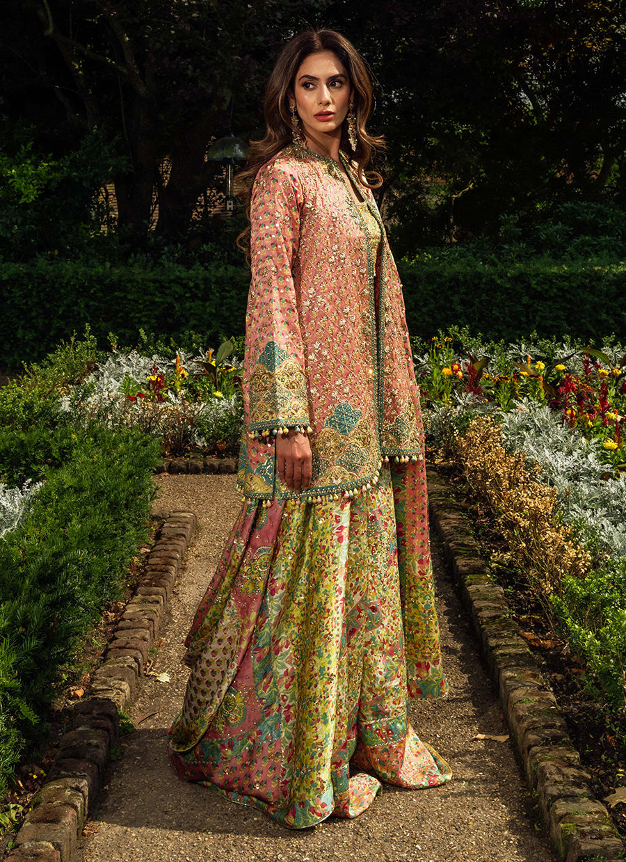 Shae Blockprinted Dhaka and Short Jacket - MALA 25 by Farah Talib Aziz