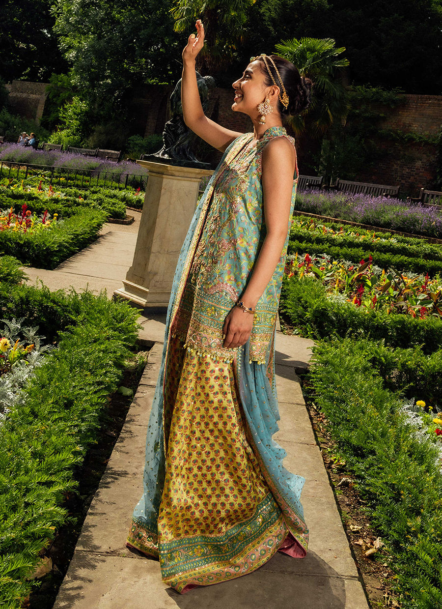 Ryenna Blockprinted Short Shirt and Dhaka - MALA 25 by Farah Talib Aziz