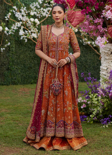 Mireya Burnt Orange Kalidaar - Amaltas 25 by Farah Talib Aziz