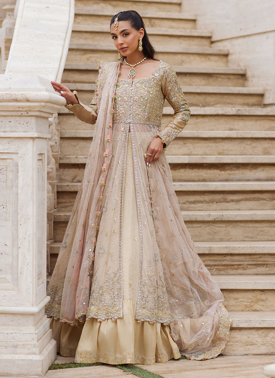 Sitara Champagne Kalidaar - Miray Heritage Bridals 25 by Farah Talib Aziz