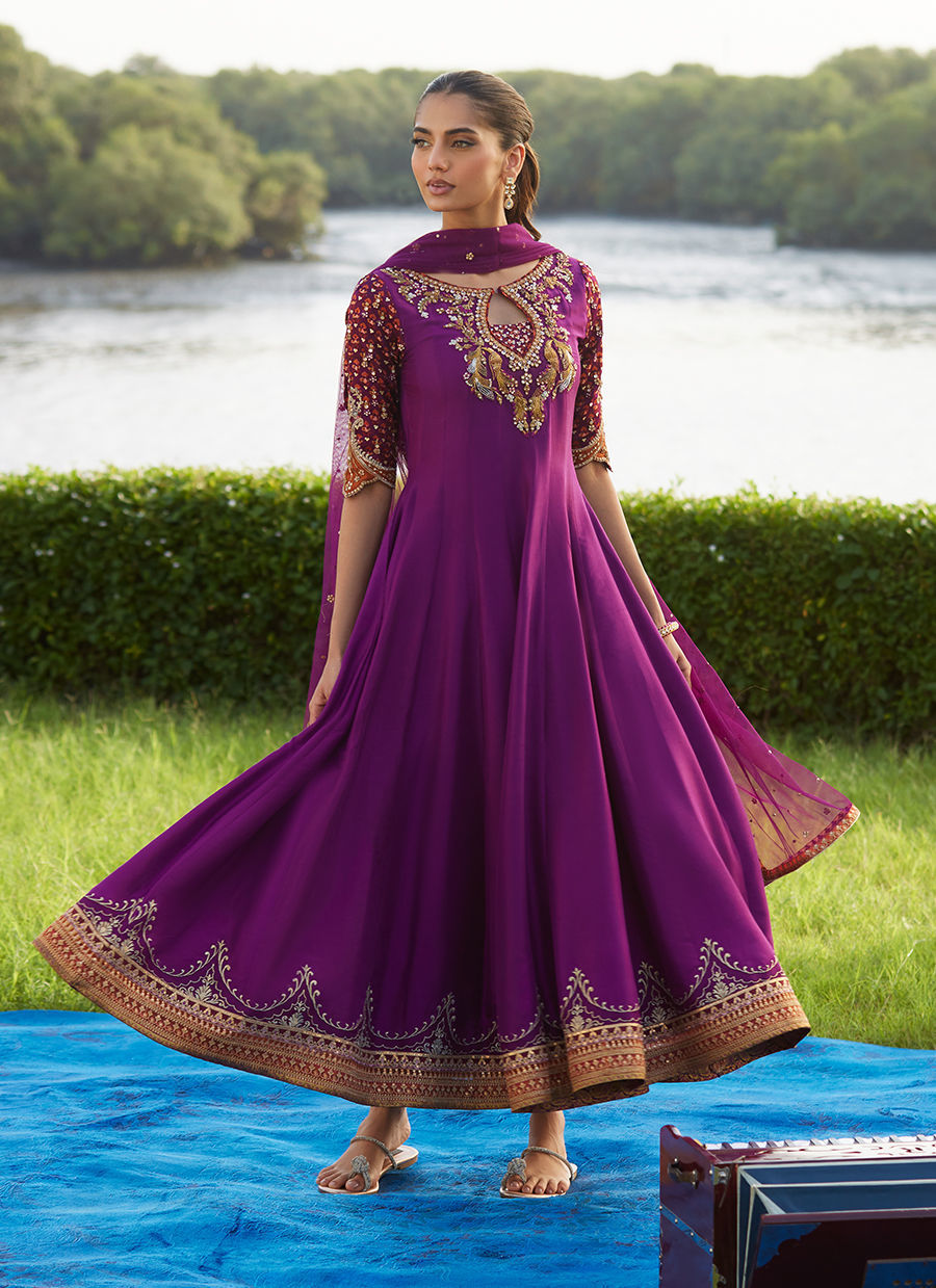 Pehil Purple And Dupatta Kalidaar - Mayna Festive Luxe Pret by Farah Talib Aziz