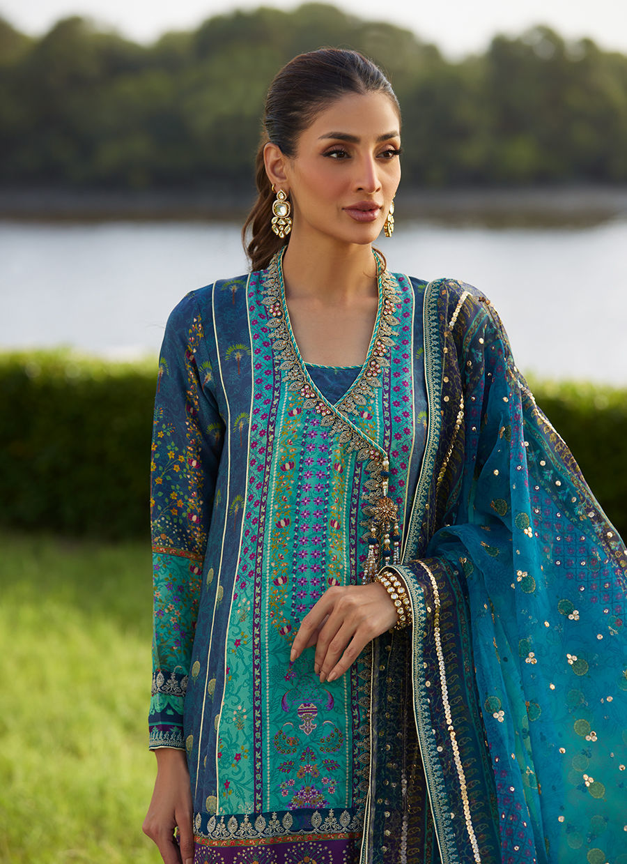 Azeema Angarkha And Dupatta - Mayna Festive Luxe Pret by Farah Talib Aziz