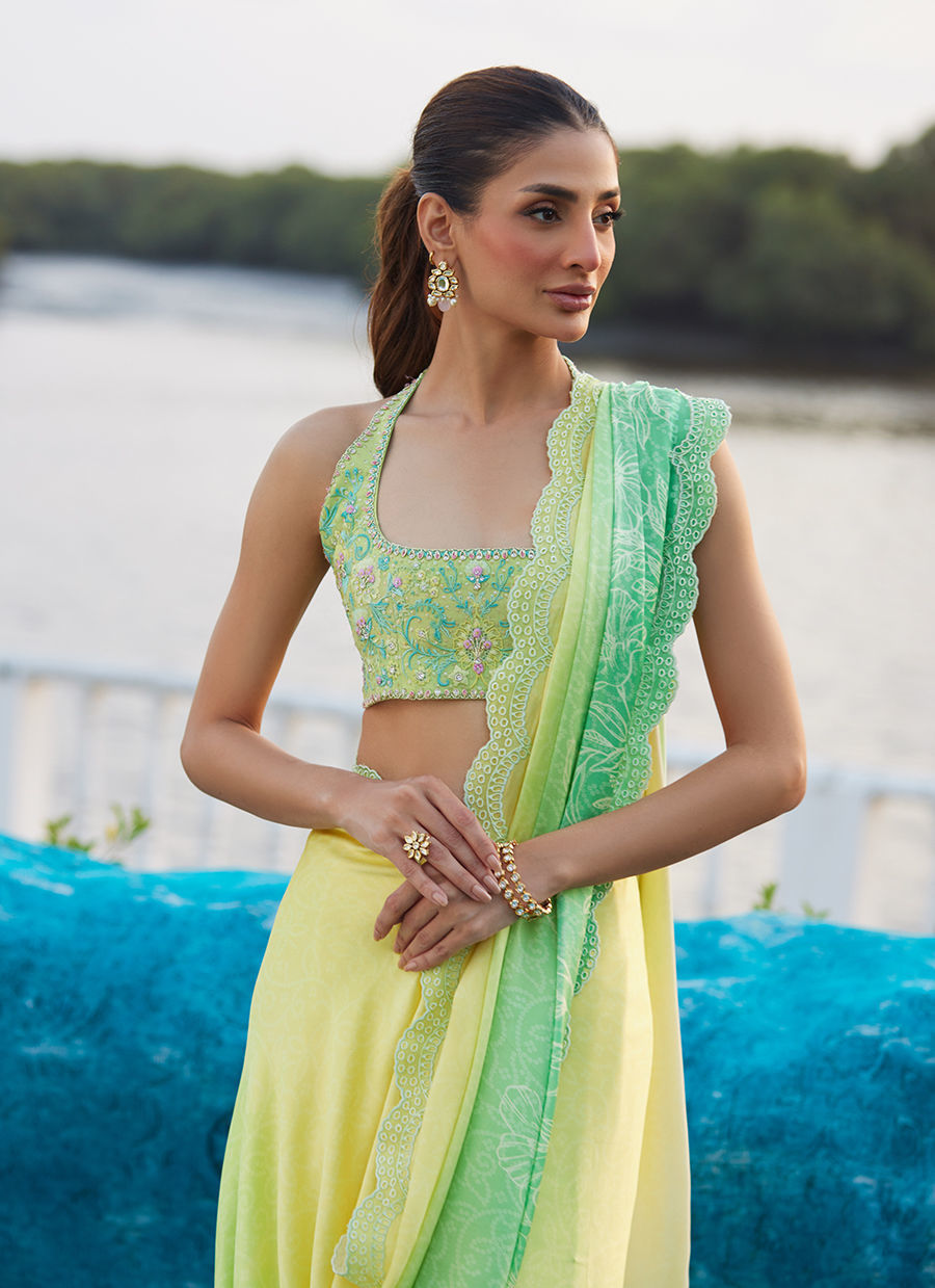 Celeste Ombre Saree - Mayna Festive Luxe Pret by Farah Talib Aziz