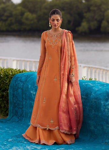 Anarkali Apricot Kalidaar And Dupatta - Mayna Festive Luxe Pret by Farah Talib Aziz