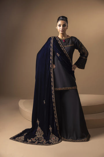 The Majestic Blue Shawl - The Royal Eternity by Maan Mehran