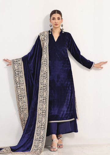 ZEHRA BLUE SHAWL - Jashan by Rizwan Beyg