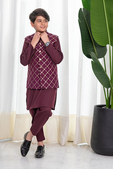 Deep Plum Waistcoat Kids - Celina by Chic ophicial