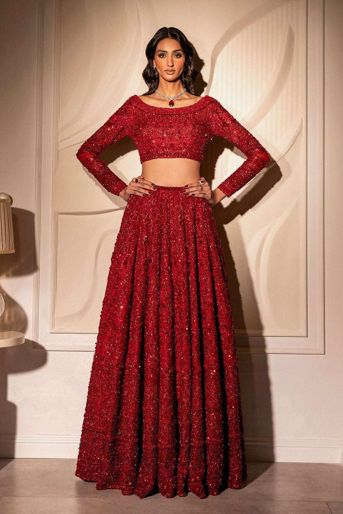 Crimson Bloom - Bridal Couture '25 by Erum Khan