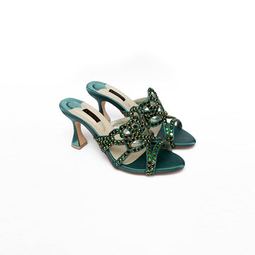 Valentina - Green Heels - 70MM Heels by L'amour