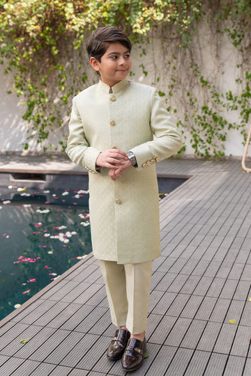 Lime Gold Sherwani kids - Celina by Chic ophicial