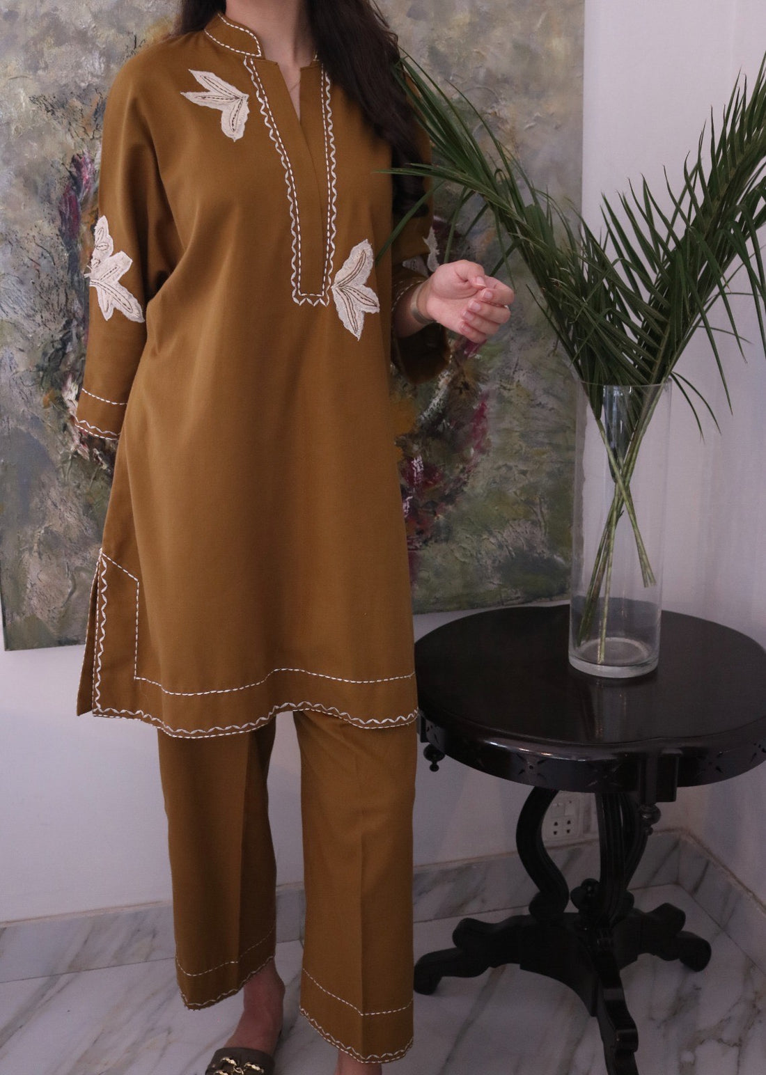 Olive Linen set - Studio B by Mehrmah Muhaymin