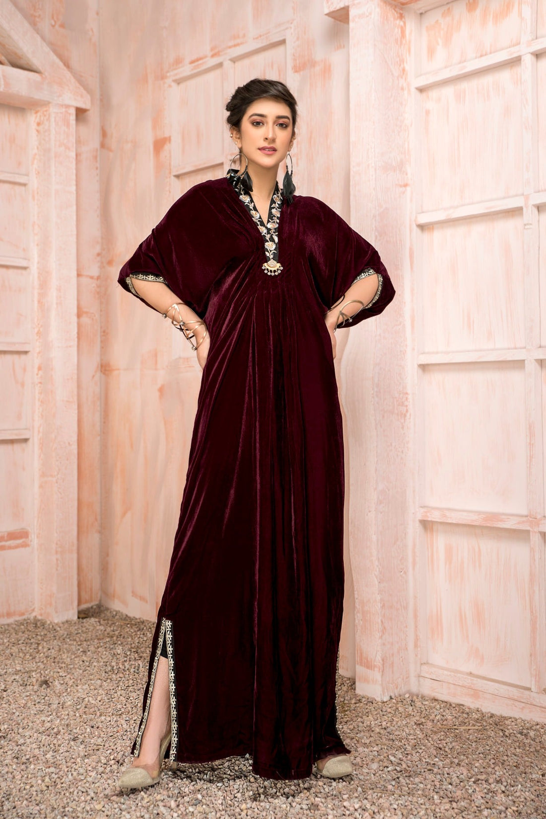 Maroon kaftan - Naaya's Official