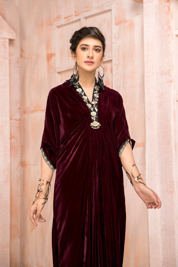 Maroon kaftan - Naaya's Official