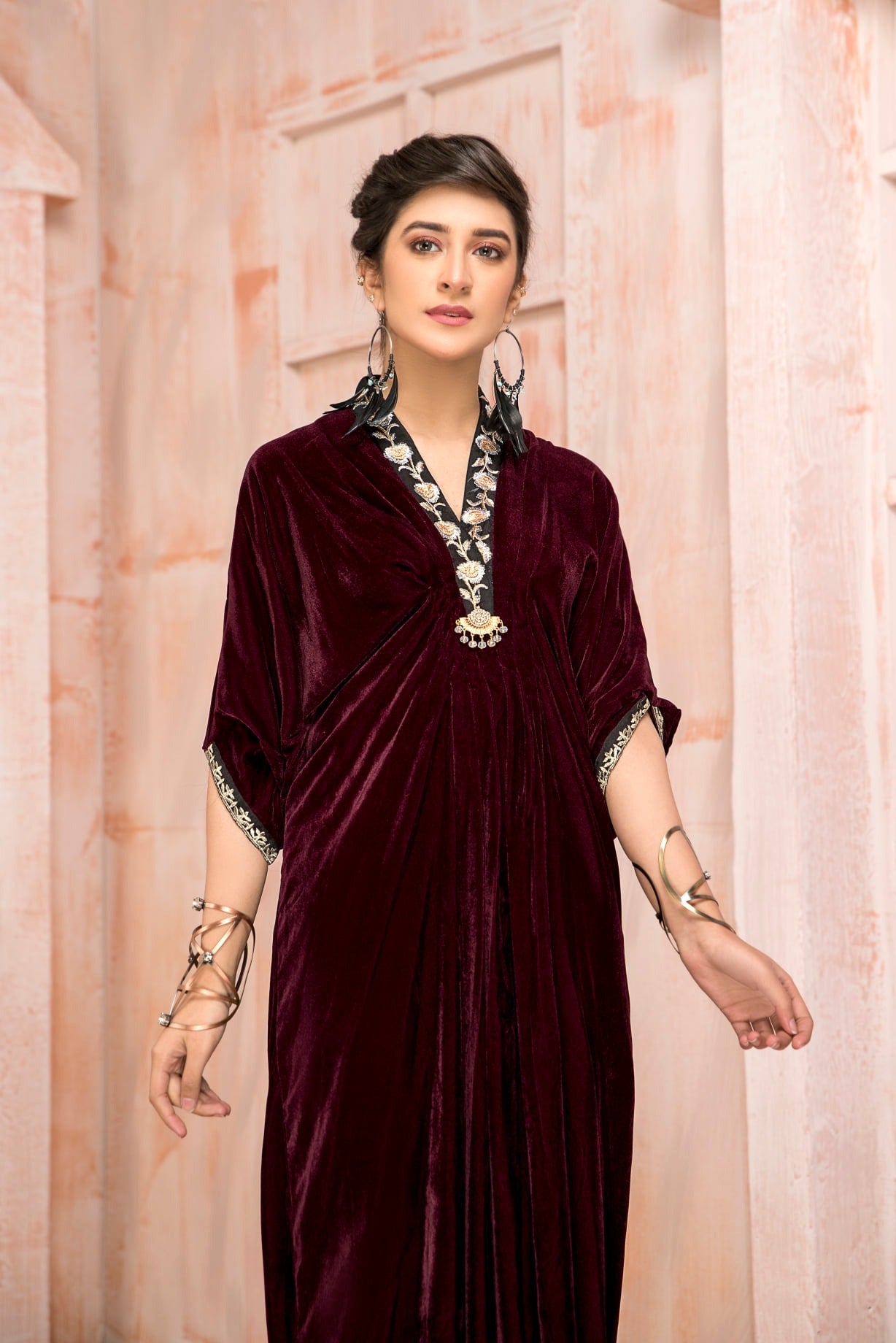 Maroon kaftan - Naaya's Official