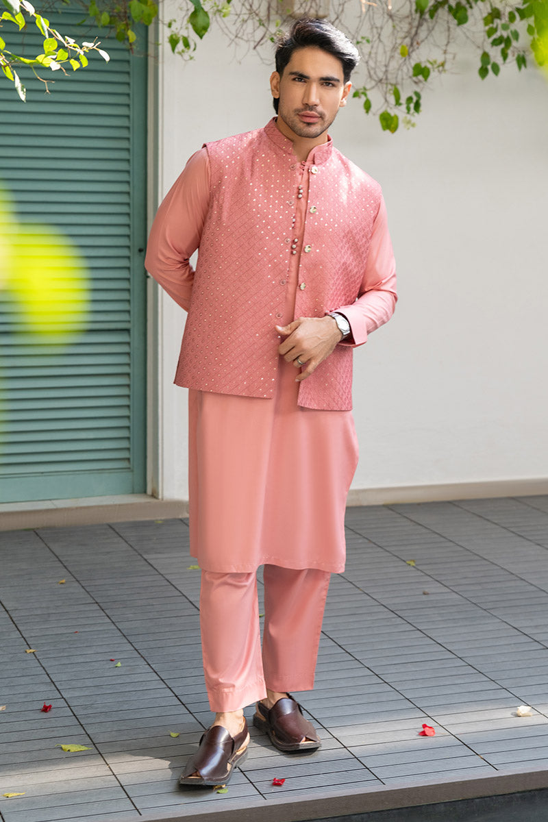 Almond Embroidered Waistcoat - Celina by Chic ophicial