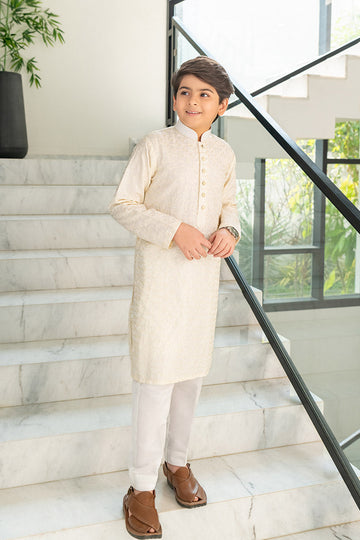 Ivory Embroidered kurta kids - Celina by Chic ophicial