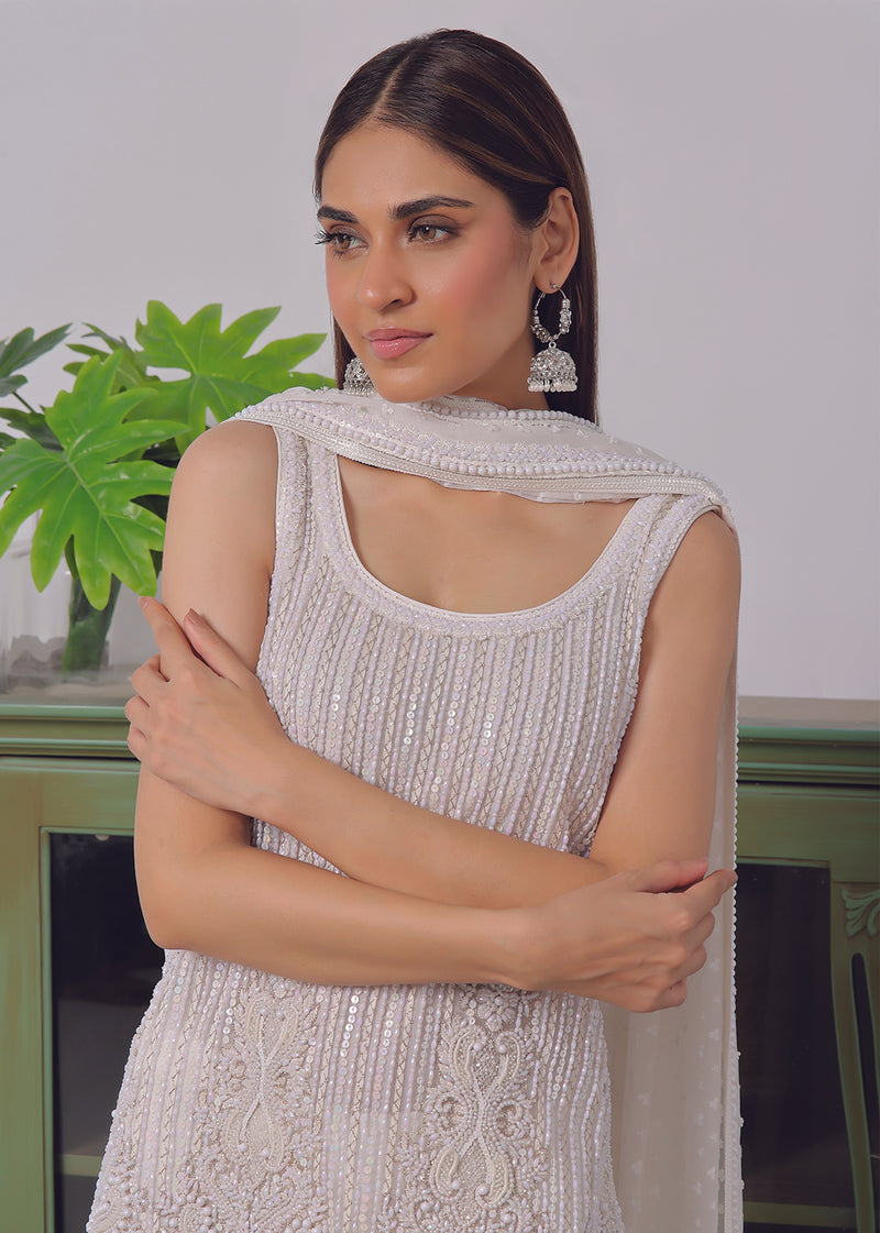 Mirabelle Sleeveless Shirt & Dupatta - Jashan by Rizwan Beyg