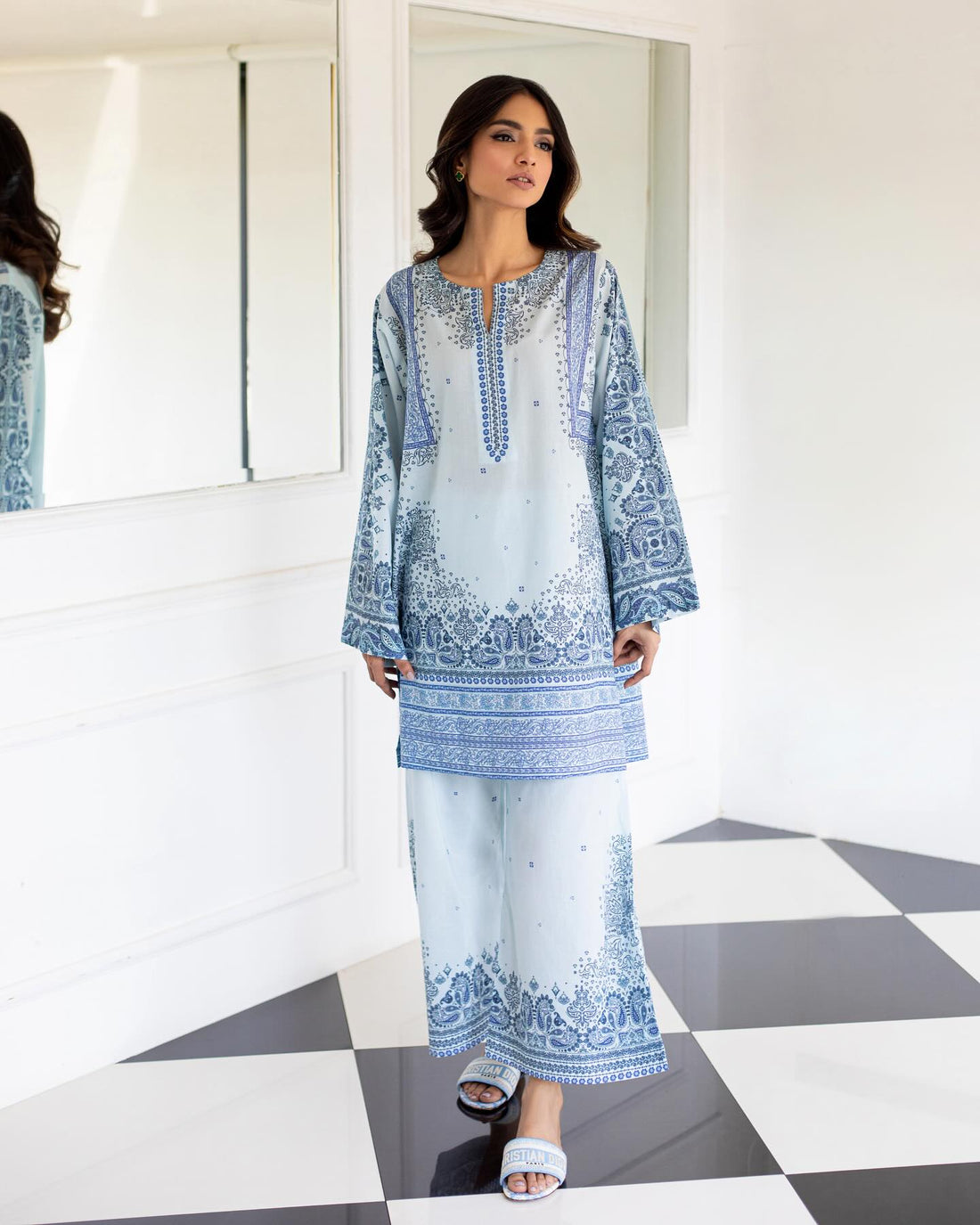 Etro Blue- Lawn Pret'24 by Nia Mia