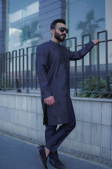 Black Kurta - Man Kurta Trouser by Leon