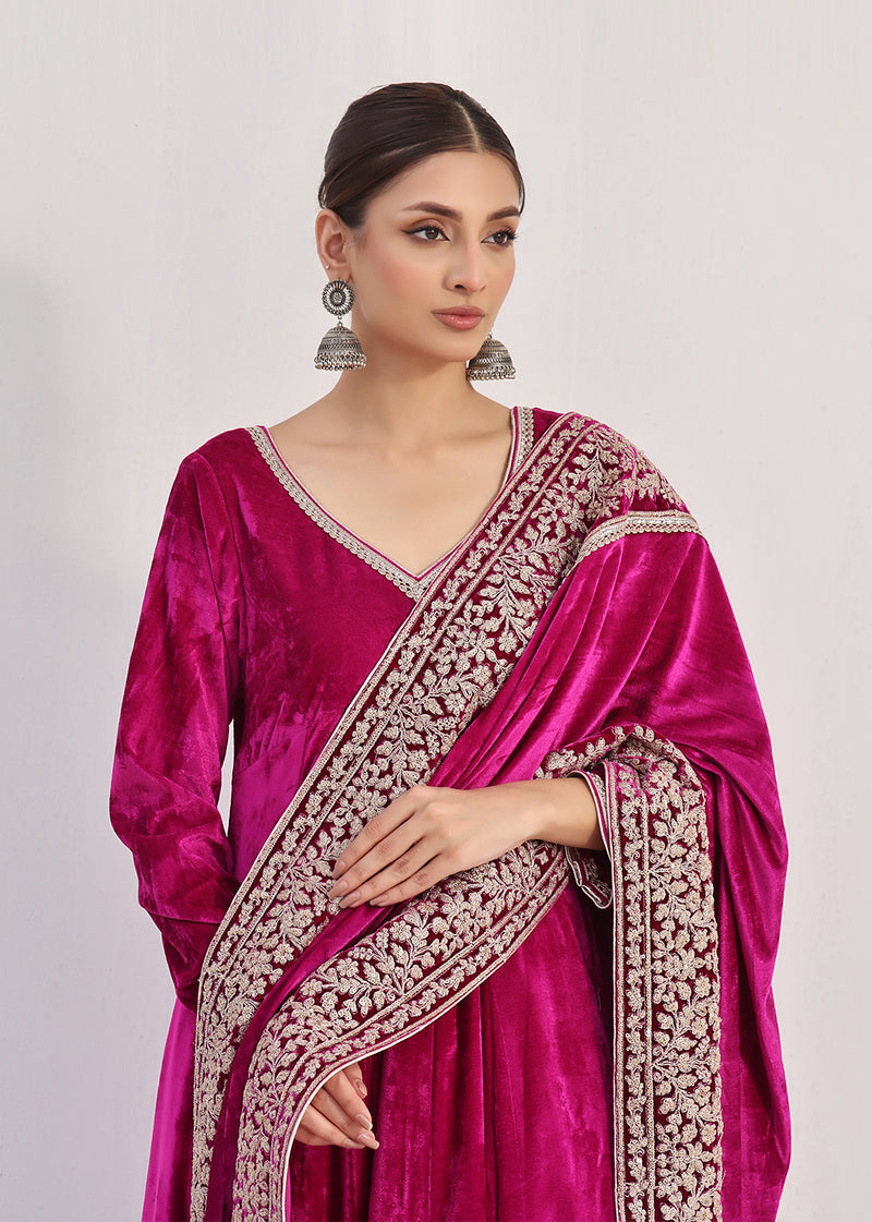 MISHAL MAGENTA SHAWL - Jashan by Rizwan Beyg