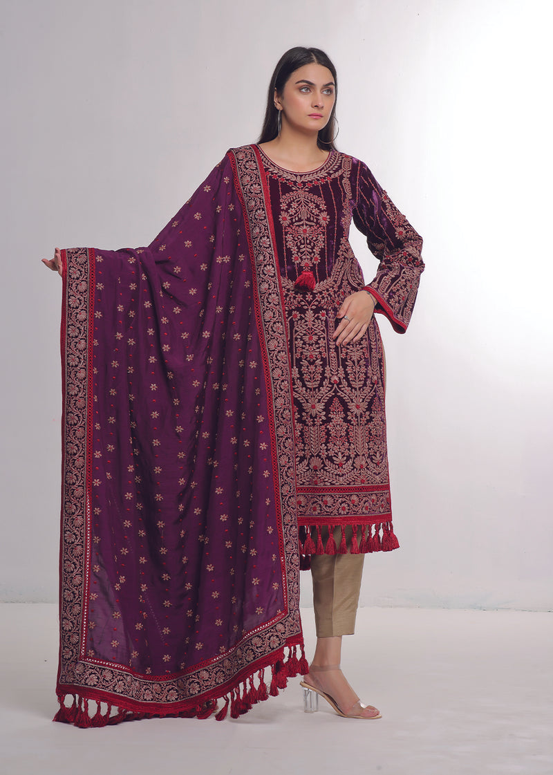 Baroque Purple Shirt - Jashan by Rizwan Beyg