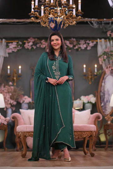 Green Enigma - Silk Edit by Maira Murtaqi