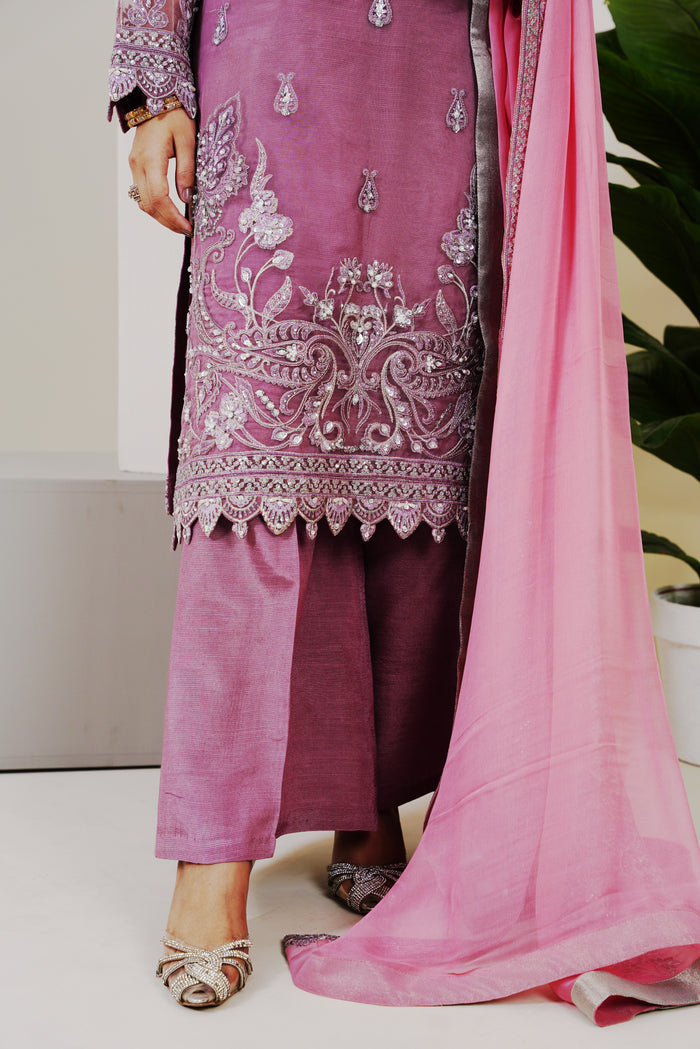 Lilac - Embroidered Purple Dress - Festive Story'23 by Surmai