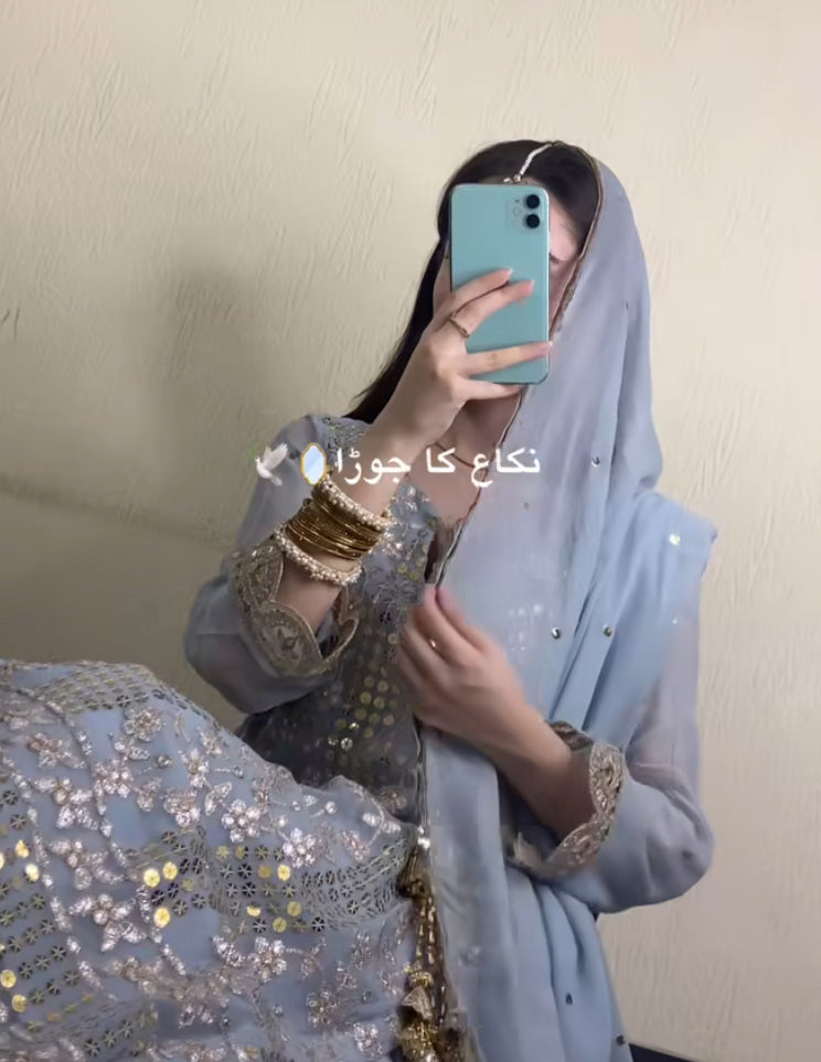 Powder Blue Ganga Jumna - Luxury Pret by Agha Hassan