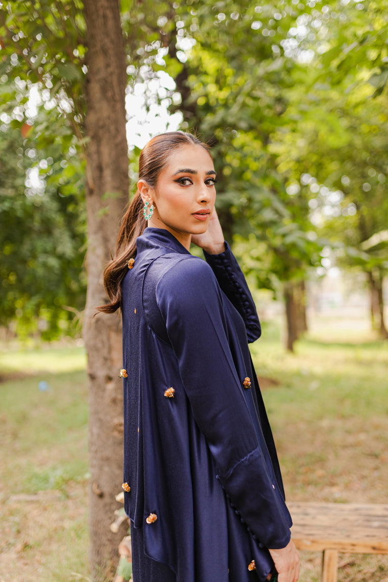 AF 350 Blue Cape Silk  - Ainee Faisal