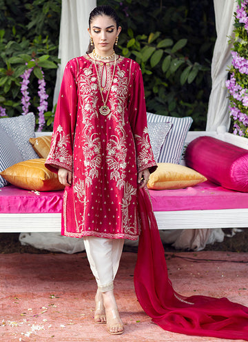 ISLA CRIMSON SHIRT AND DUPATTA - Farah Talib Aziz