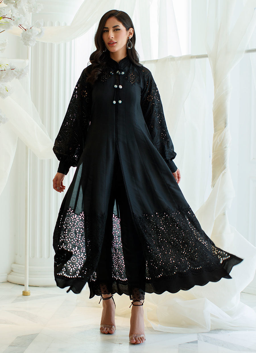 NOIR CUTWORK SHIRT - Farah Talib Aziz