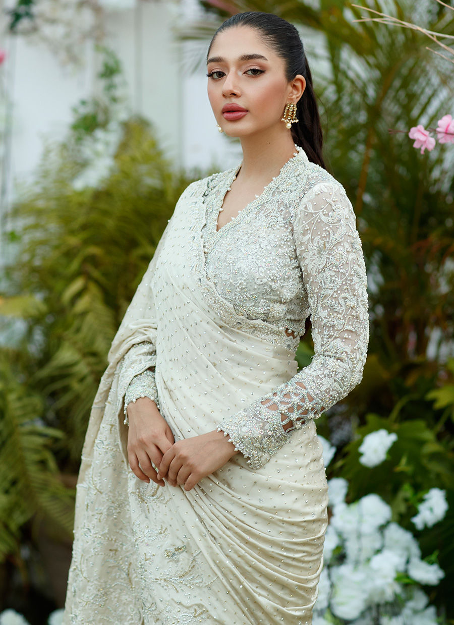 SERAPHINE IVORY SAREE - Farah Talib Aziz