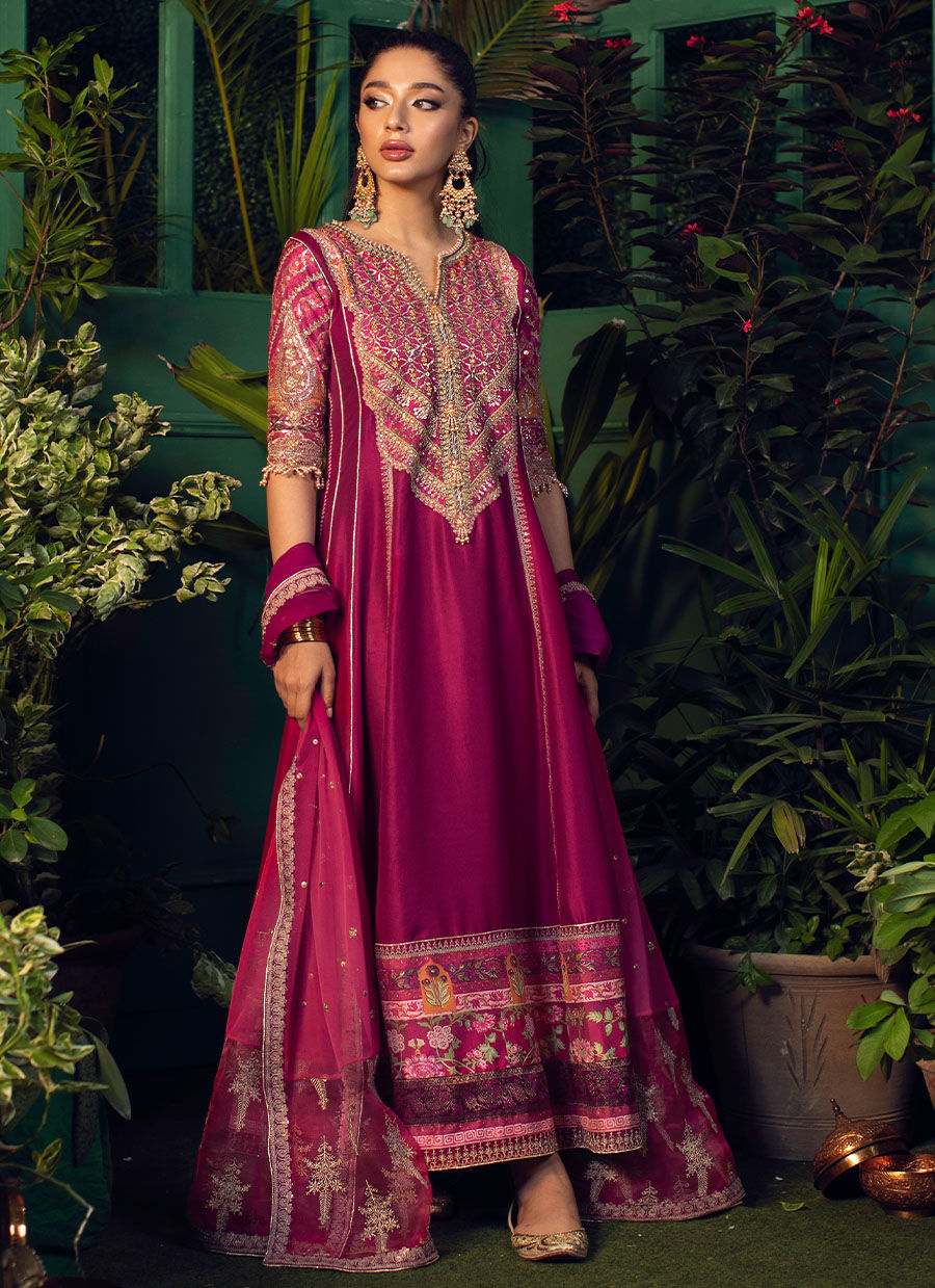 MARJAAN PURPLE KALIDAAR WITH SLITS - Farah Talib Aziz