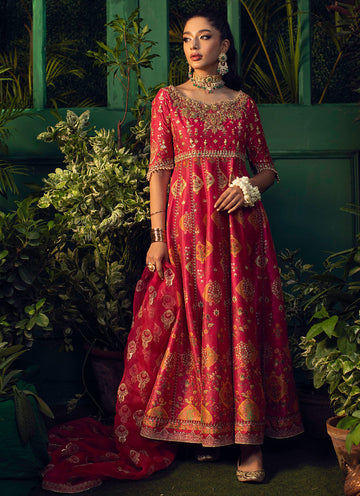 RANA SCARLETT KALIDAR WITH PURE ORGANZA BAALI EMBROIDERED DUPATTA - Farah Talib Aziz