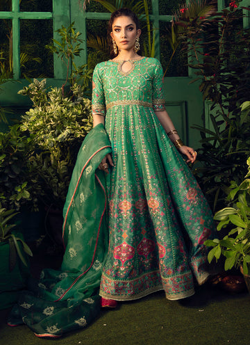 ZAAR EMERALD OMBRE KALIDAR WITH DUPATTA - Farah Talib Aziz