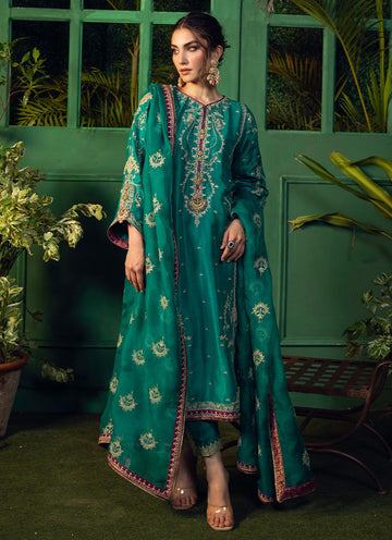 NEEMA DEEP EMERALD EMBELLISHED KURTA WITH DUPATTA - Farah Talib Aziz