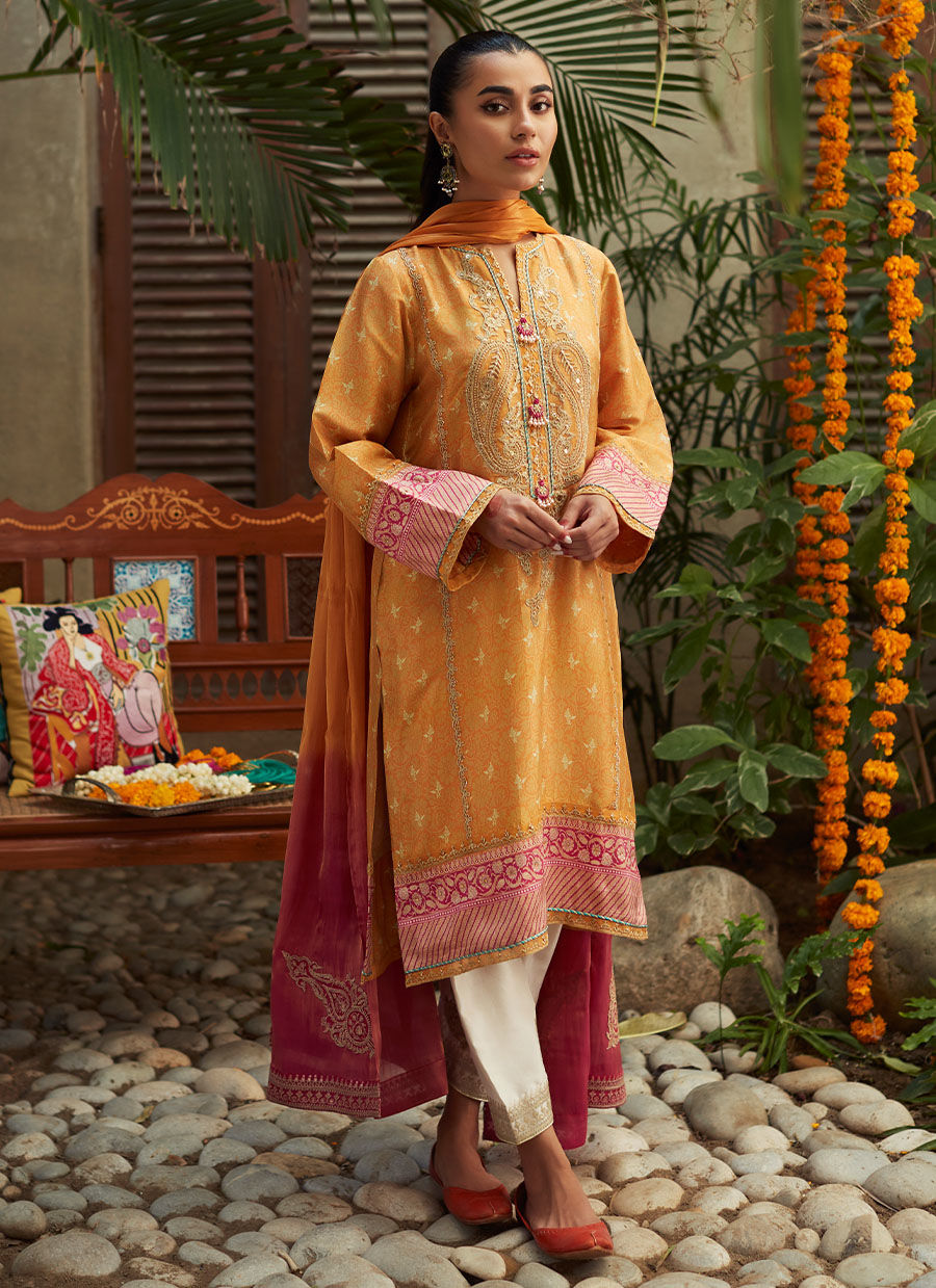 GAIA MUSTARD SHIRT AND DUPATTA - Tim Tim by FTA