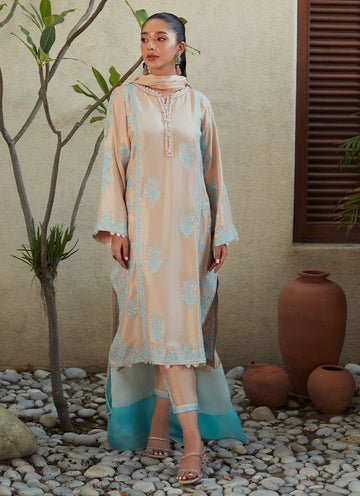 MINDI BEIGE SHIRT AND DUPATTA - Tim Tim by FTA